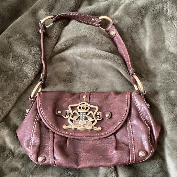 Small Kathy Van Zeeland Metallic Purple Shoulder Bag - Picture 1 of 7